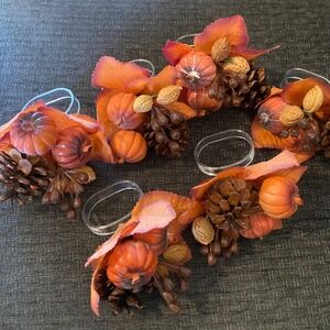 Unbranded Napkin Rings Home Set of 6 Orange Excellent Fall Harvest Pumpkins